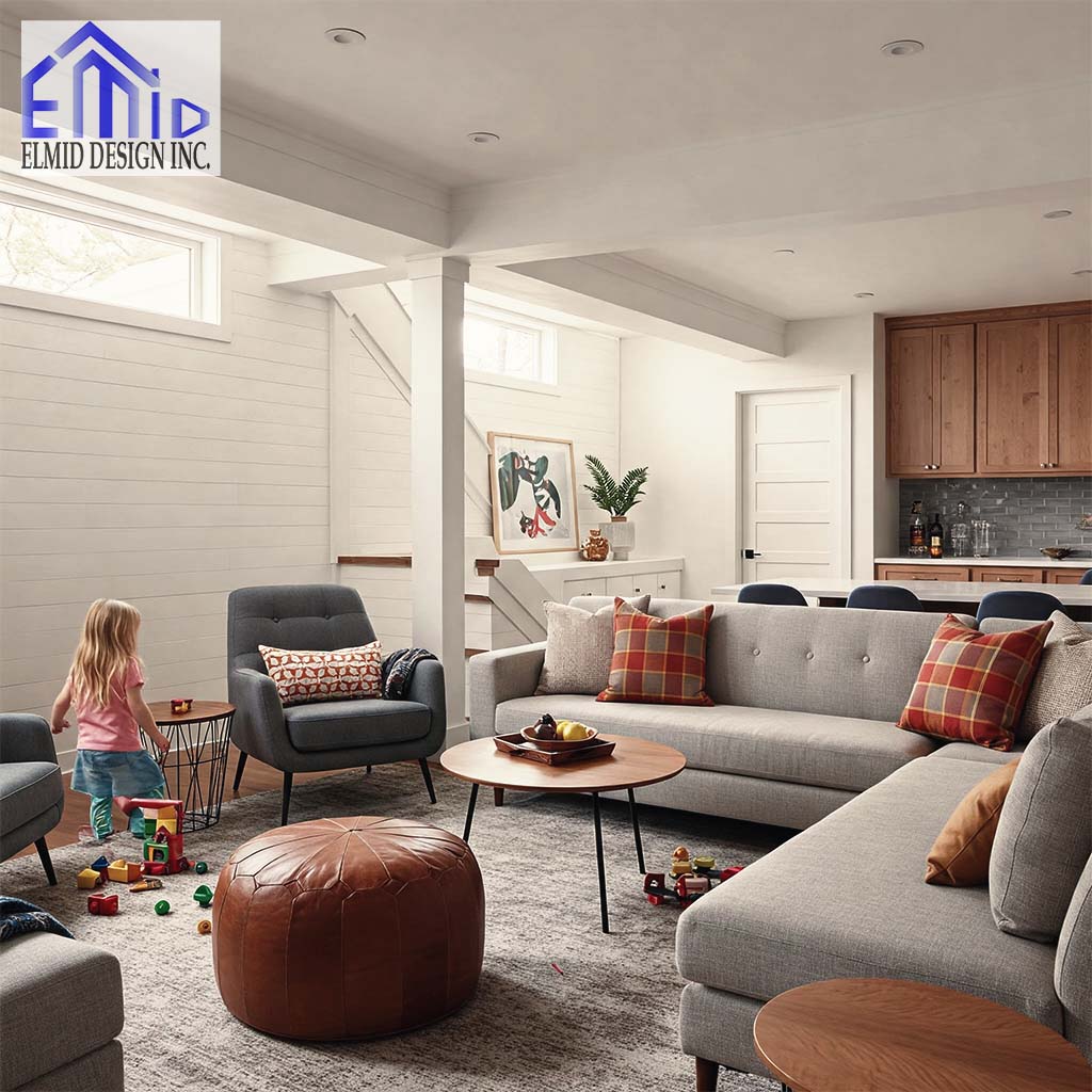 Finished basement in Aurora with legal secondary suite layout, designed for code compliance and comfort