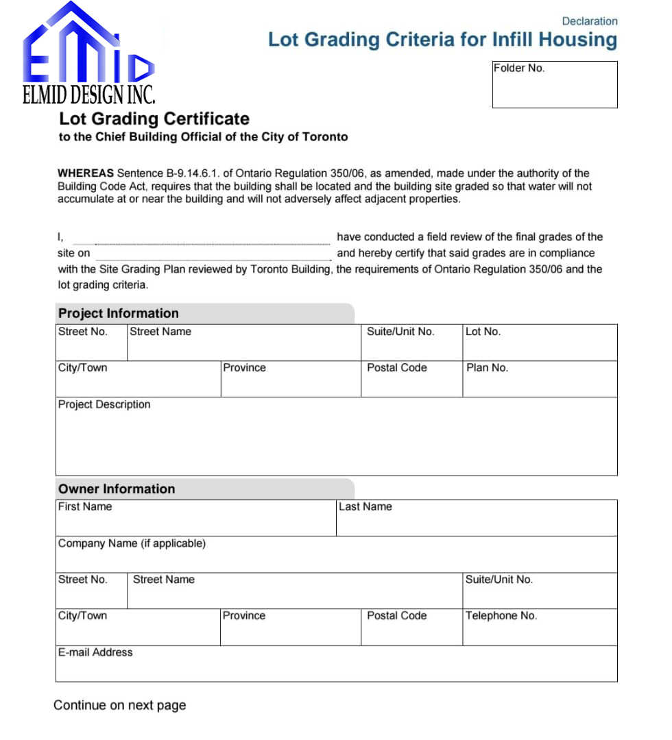 grading certificate in Toronto