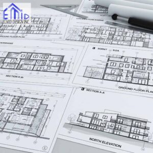 Residential building permit plans for Aurora projects including elevations and floor layouts.