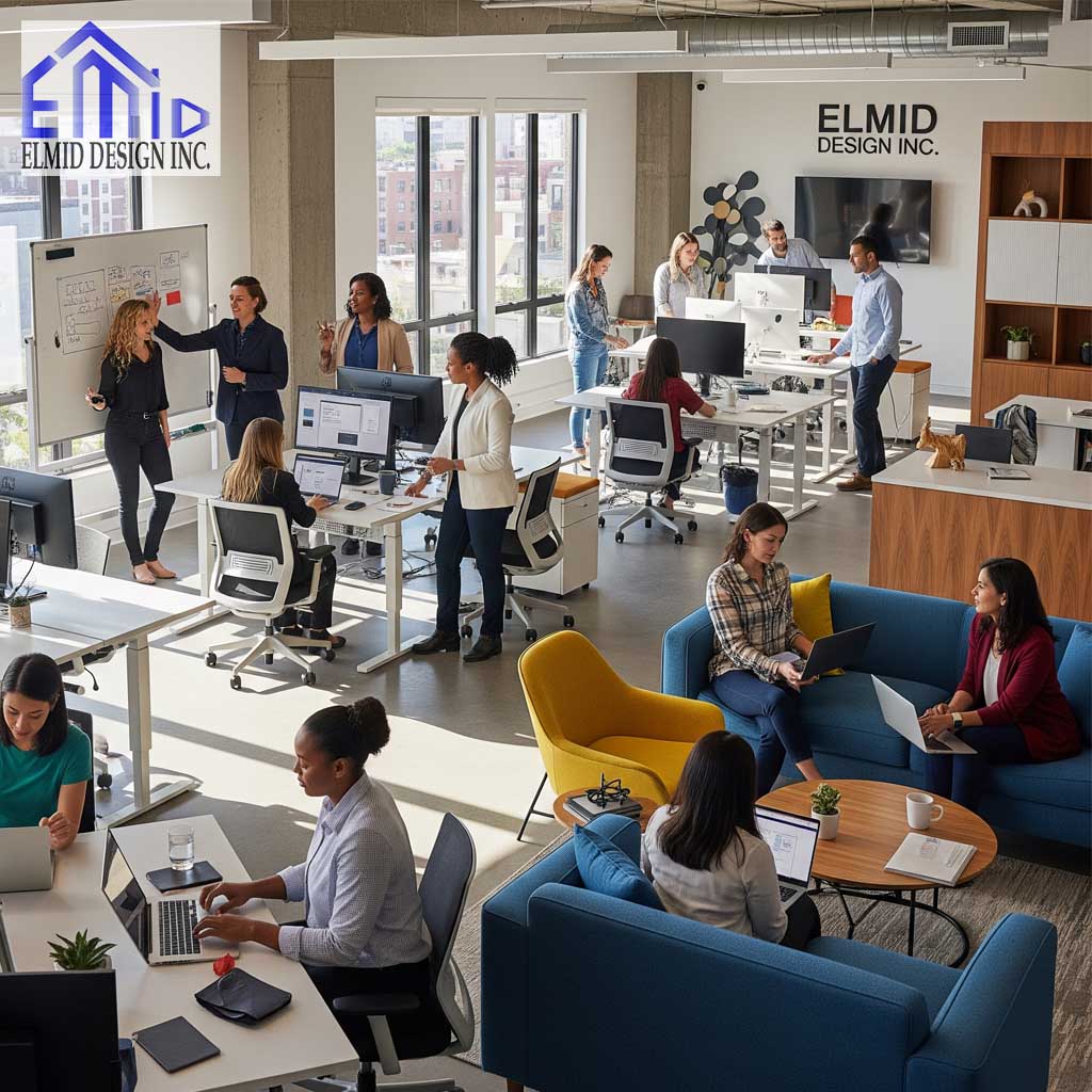 Elmid Design Inc engineering team collaborating in modern Caledon office.