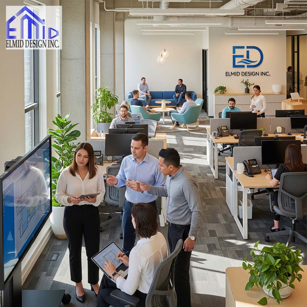 Elmid Design Inc team collaborating on permit drawings