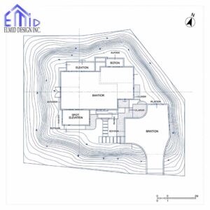 Grading plan Erin showing site design, drainage layout, and elevation details for construction approval