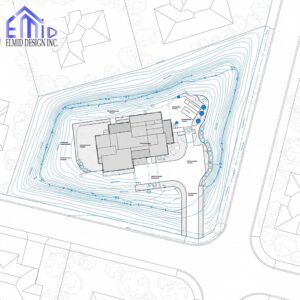 Grading plan Rockwood showing property elevations, drainage flow, and lot design for compliance and construction approval.