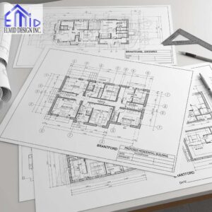 Permit drawings for residential construction in Brantford, Ontario