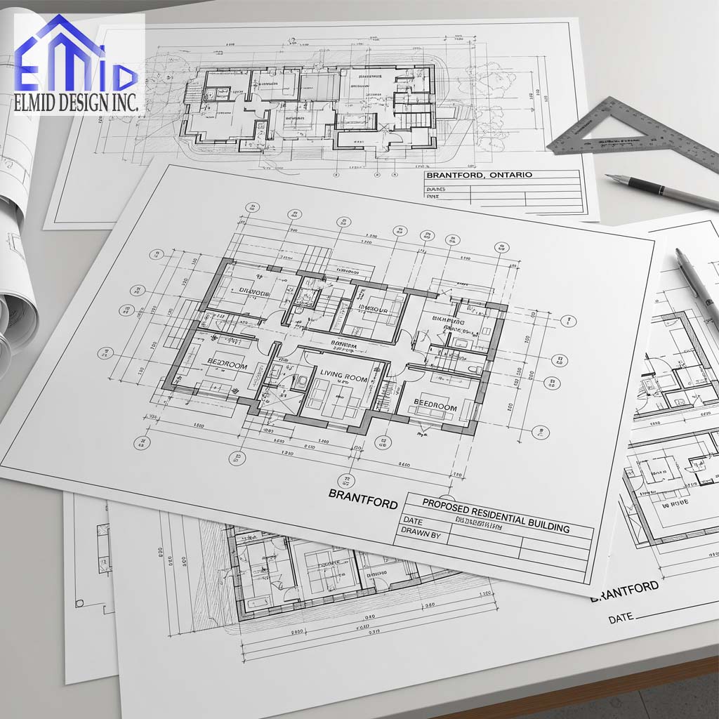 Permit drawings for residential construction in Brantford, Ontario