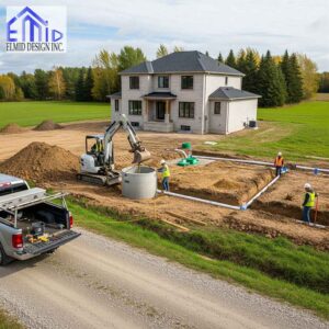 Septic system installation in Georgetown for a rural residential property