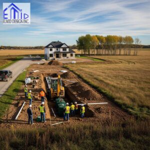 Septic system installation in Shelburne Ontario by certified engineering team