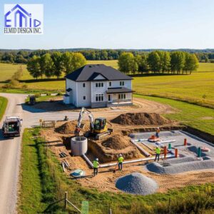 Septic system installation and design work in Orangeville rural property