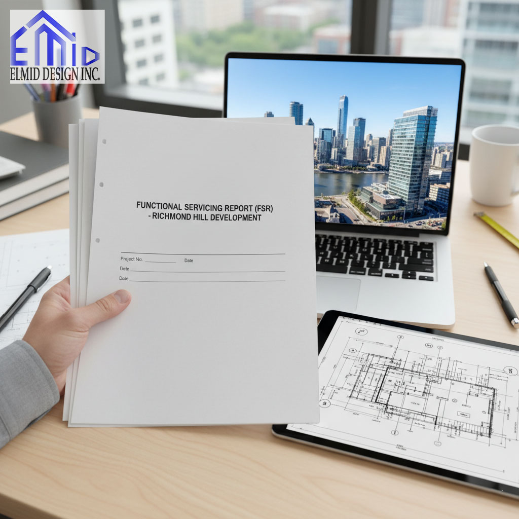 Functional Servicing Report Richmond Hill development with engineering plans and city design review.