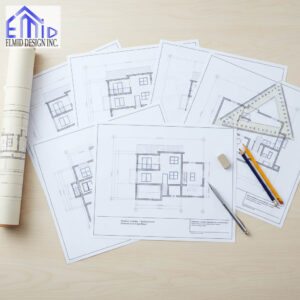 Markham Building Permit architectural drawings prepared by Elmid Design Inc for residential construction approval.