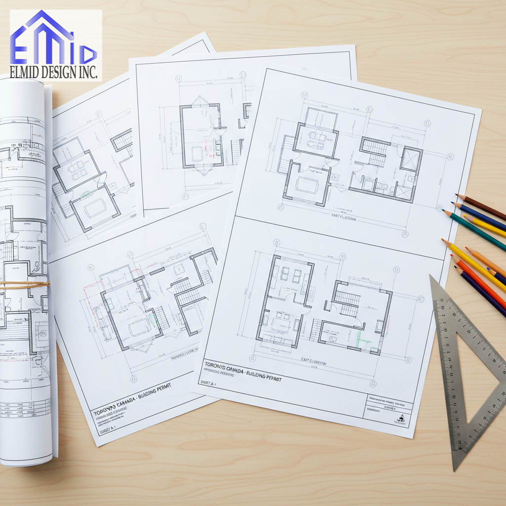 Toronto Building Permit architectural drawings prepared by Elmid Design Inc for residential construction approval.
