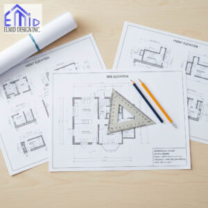 Professional building permit drawings for residential projects in Aurora, Ontario, prepared by Elmid Design Inc, a PEO-certified engineering firm.