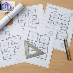 Building permit drawings for a residential project in Halton Hills, Ontario, prepared by Elmid Design Inc, a licensed engineering firm authorized by Professional Engineers Ontario.