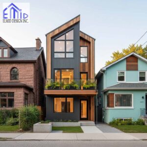 Modern laneway suite design in Caledon with contemporary facade and large windows.