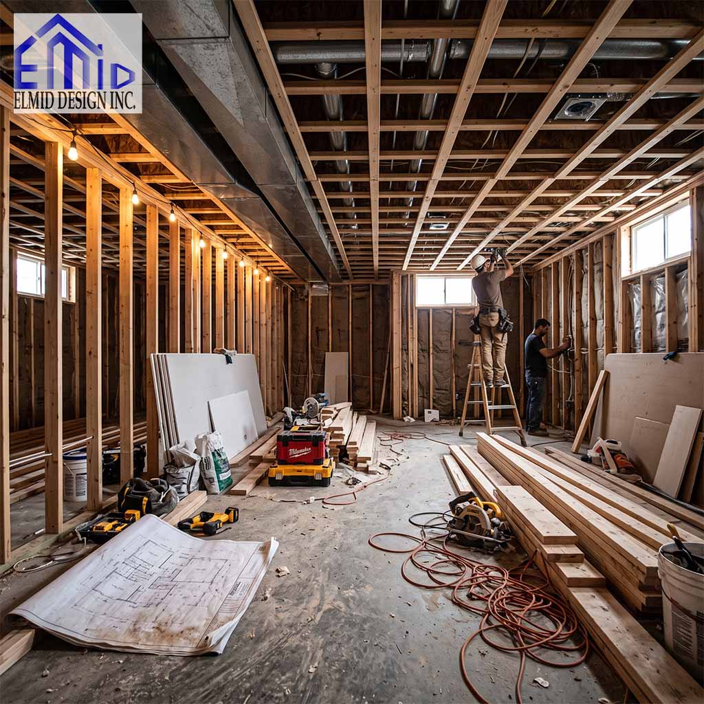 Basement Building Permit Caledon renovation with framing and construction work