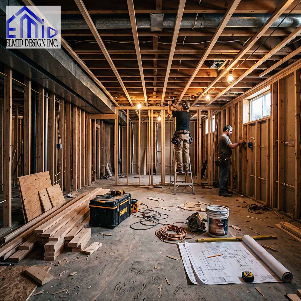 Basement Building Permit Georgina renovation with framing and construction work