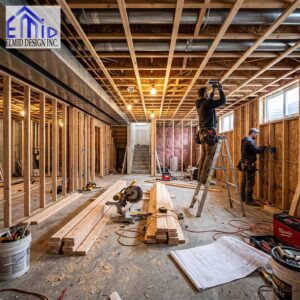 Basement Building Permit Milton renovation with framing and construction work