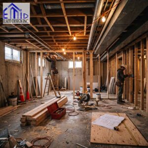 Basement Building Permit East Gwillimbury renovation with framing and structural work