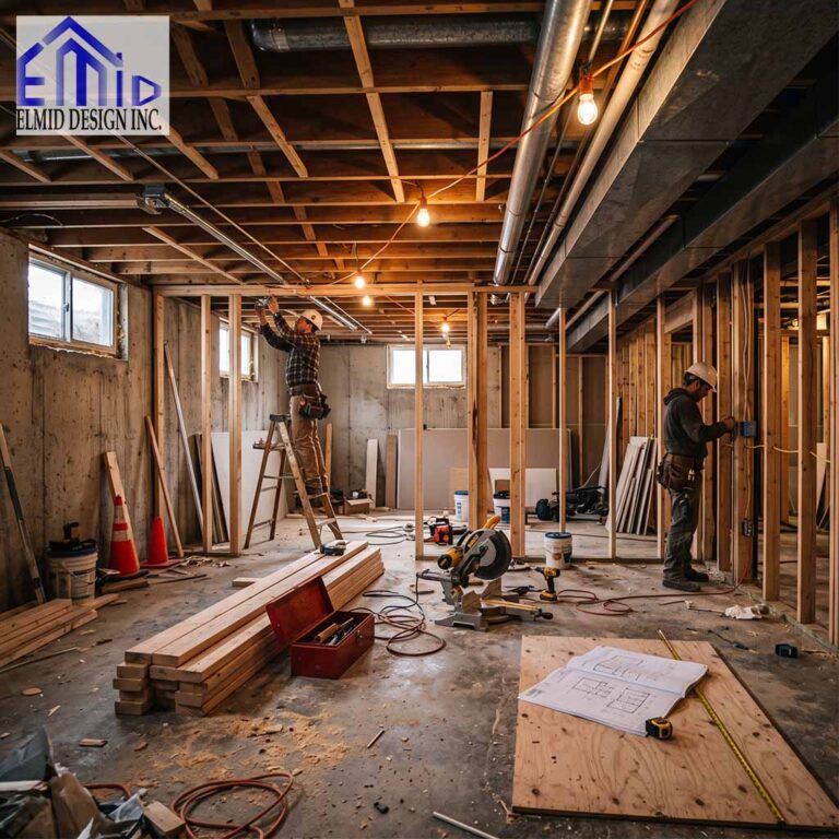 Basement Building Permit East Gwillimbury renovation with framing and structural work